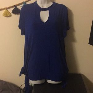 Jennifer Lopez navy blue shirt sleeve shirt size L